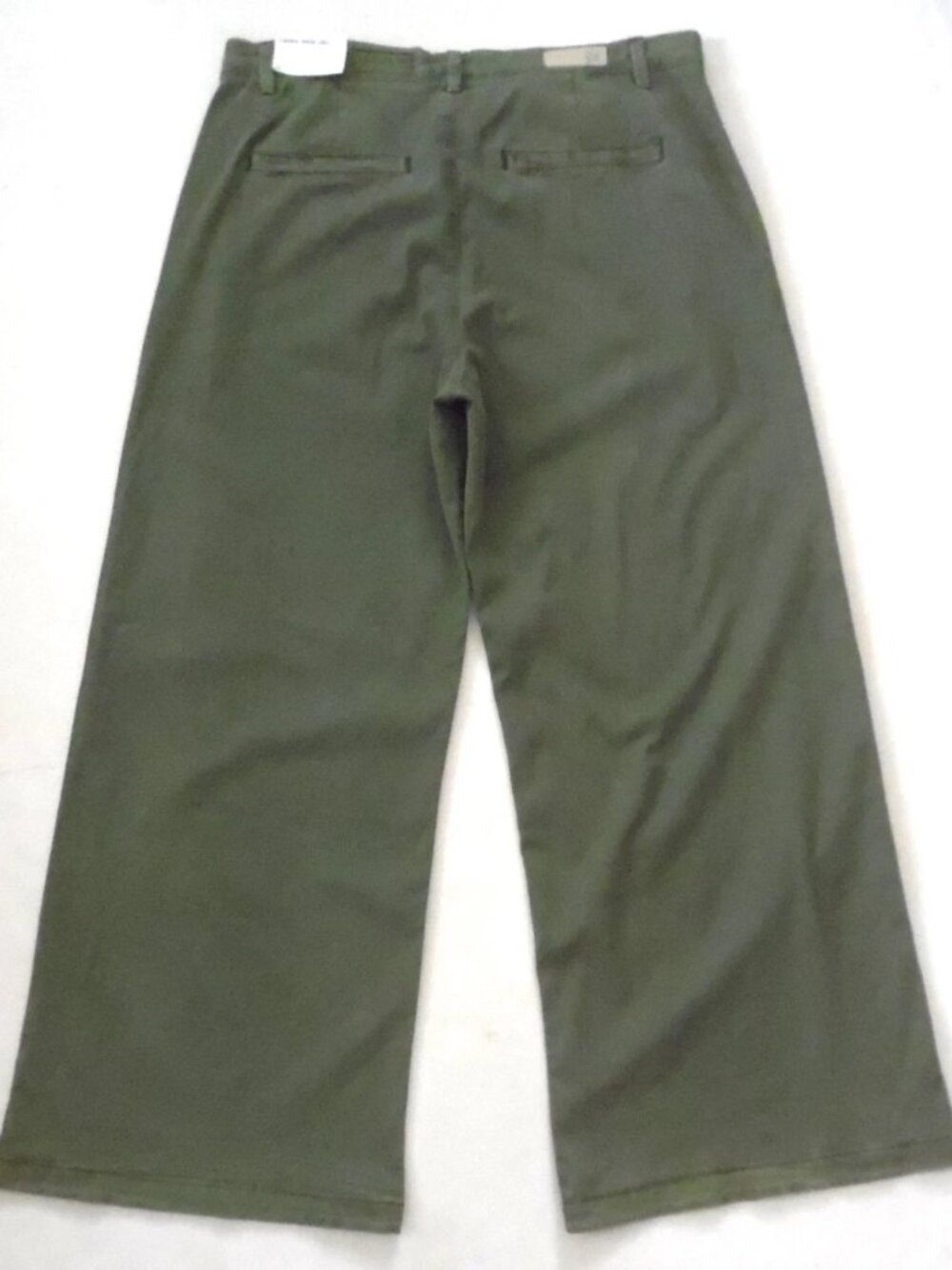 New AG CADEN WIDE LEG Tailored Fit Pants High Rise Chino Trouser Sulfur Green 32 - Picture 11 of 11